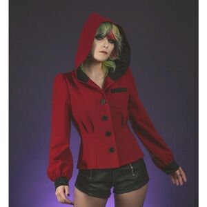 Lively Ghosts Devils Command Retro Red Hooded Blazer